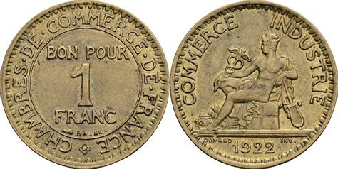 Frankreich 1 Franc 1922 Ss MA Shops