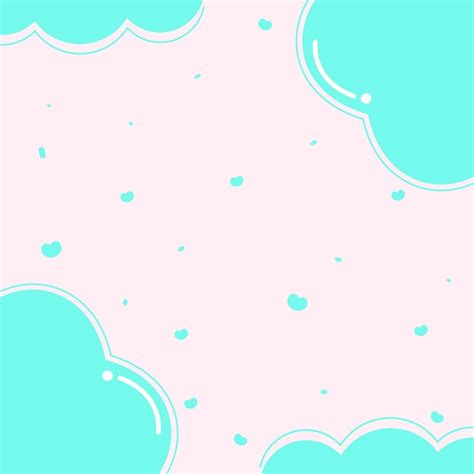 Lindo Fondo Con Corazones Y Nubes Vector Vector Premium