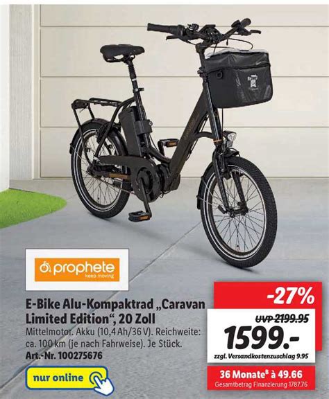 Prophete E Bike Alu Kompaktrad Caravan Limited Edition 20 Zoll