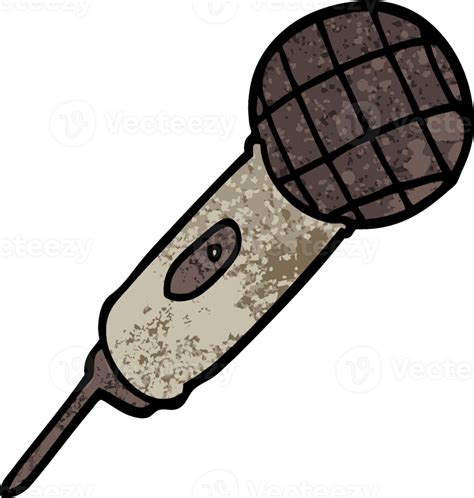 Grunge Textured Illustration Cartoon Microphone 44957147 Png