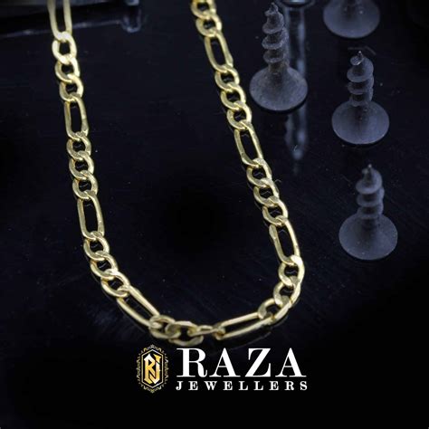 GOLD FIGARO CHAIN » Raza Jewellers