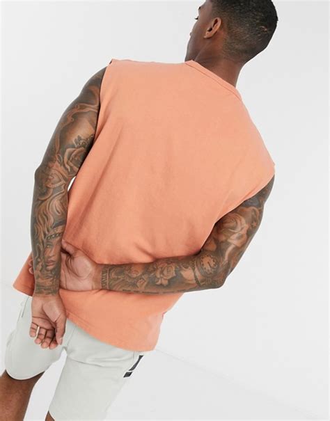 Asos Design Oversized Sleeveless T Shirt In Heavyweight Acid Wash Asos