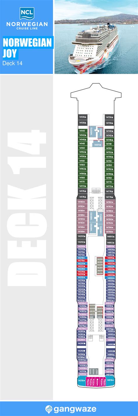 Norwegian Joy Deck 14 - Activities & Deck Plan Layout