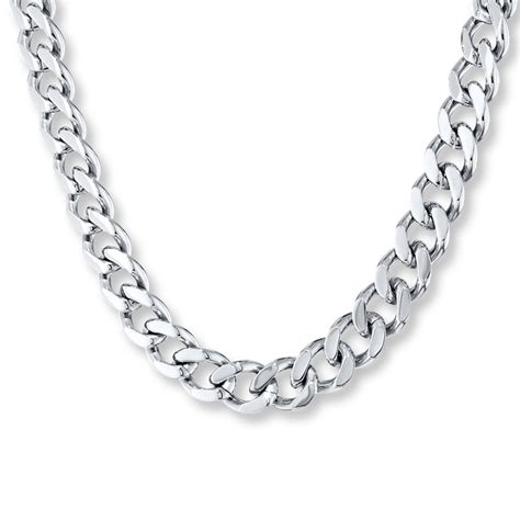 Solid Curb Chain Necklace 6mm Stainless Steel 20 Kay