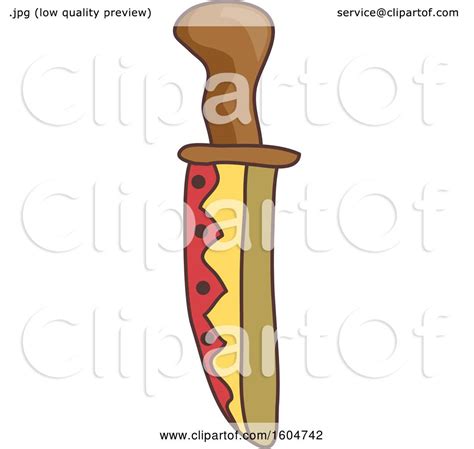 Clipart Of A Native American Indian Knife Royalty Free Vector