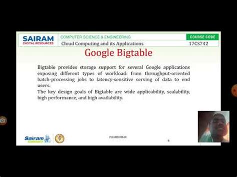 LectureVideo 17cs742 Module 4 Data Intensive Computing P Ramkumar