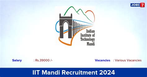 Iit Mandi Recruitment 2024 Apply Online For Nan Srf Vacancies