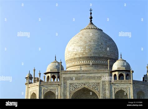 main dome   taj mahal  world famous white marble mausoleum
