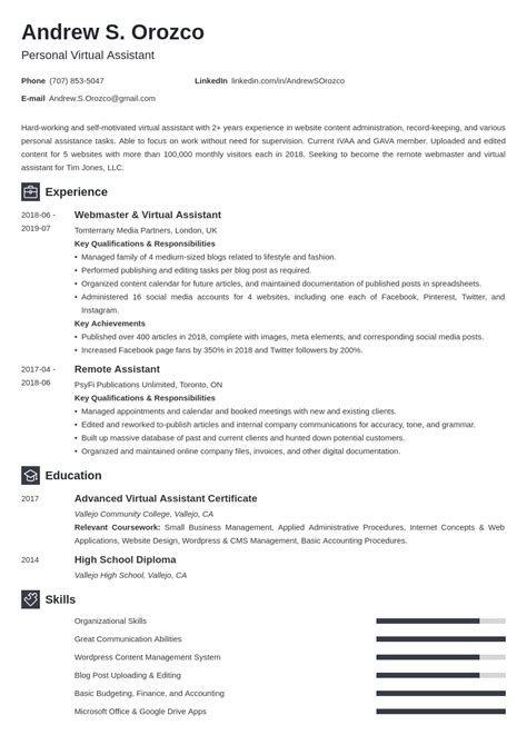 Virtual Assistant Resume Examples & Job Description