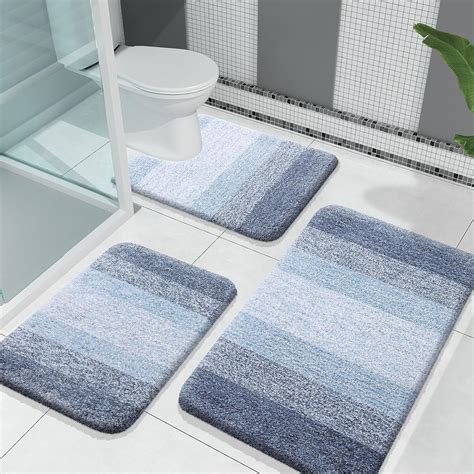 Olanly Bathroom Rugs Sets 3 Piece Soft Absorbent