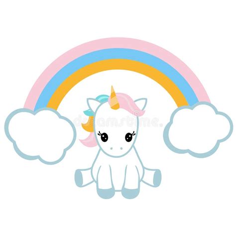 Unicornio y un arco iris ilustración del vector Ilustración de