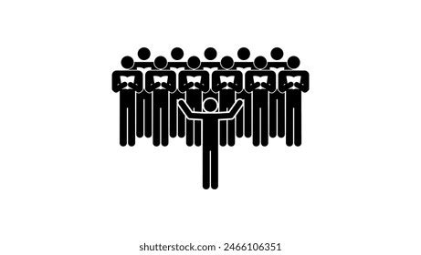 Choir Singers Black Isolated Silhouette Stock Vector (Royalty Free ...