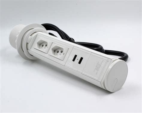 Torre Multiplug Retrátil 2 Tomadas 20a 2 Usb Embutir Branco Frete grátis