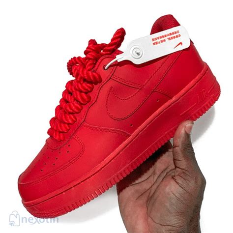 Nike Air Force 1 Low Super Chunky Lace Up All Red Sneakers