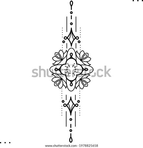 Tattoo Design Pattern Black Outline Lines Stock Vector (Royalty Free ...