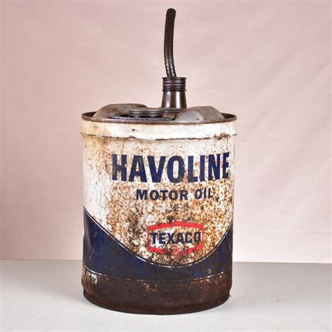 Vintage Havoline Motor Oil 5gal Can Texaco With Original Sp