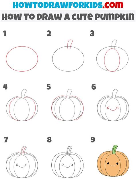 How To Draw A Cute Pumpkin Pumpkin Drawing Cute Halloween Drawings