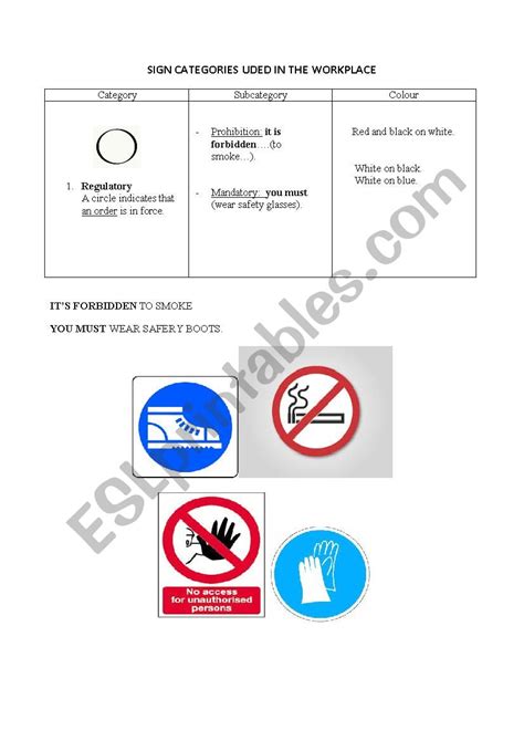 Free Printable Safety Signs Worksheets