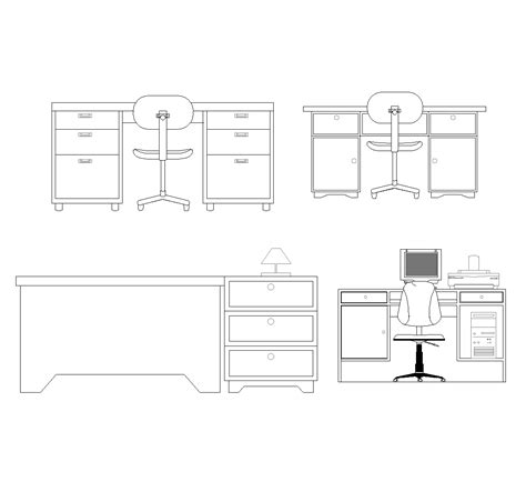 Meja Dan Meja Kantor Dwg Blok Cad Unduh Gratis