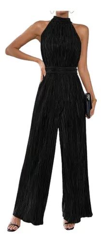 Entero Jumpsuit Mono Fiesta Cuello Halter Plisado El Cuotas Sin