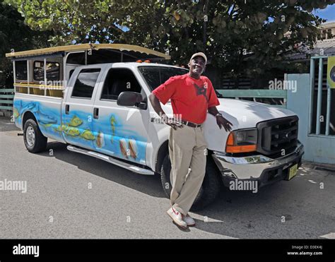 CARIBBEAN TAXI WITH DRIVER,ANTIGUA Stock Photo - Alamy