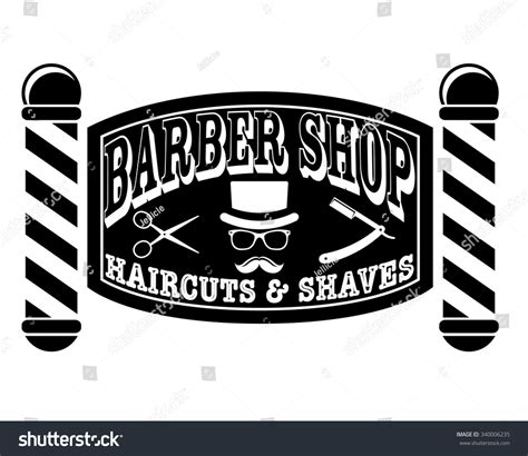 Barber Shop Vintage Design Template Stock Vector 340006235 : Shutterstock