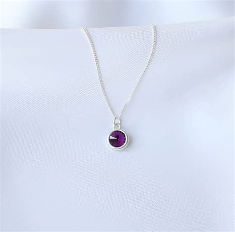 Amethyst Necklace Birthstone & Initial Birthday Necklace | Etsy