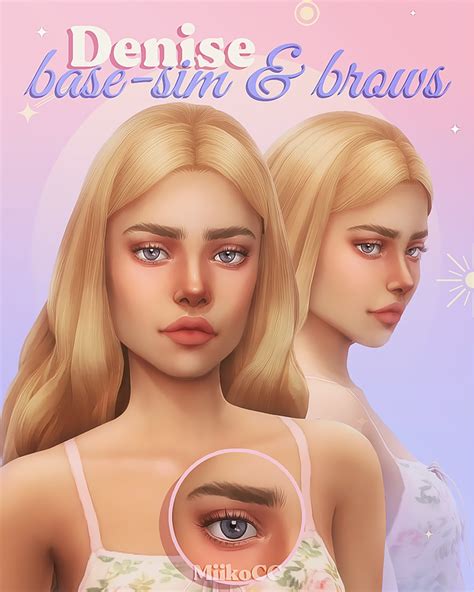 Denise • Base Sim And Eyebrows Miiko Sims Sims 4 Cc Eyes The