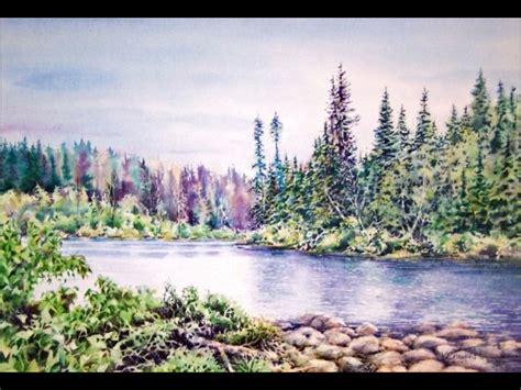 Current River Watercolor Landscape River Fine Art America