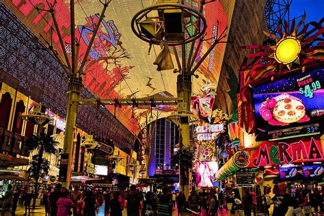 Fremont Street Experience Pedestrian Attraction In Downtown Las Vegas