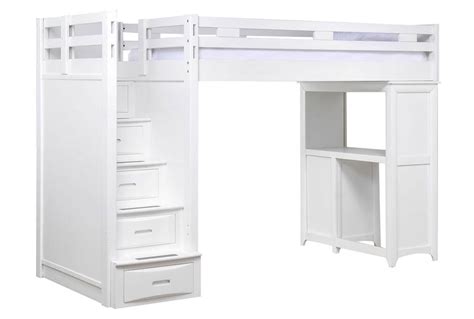 Varsity White Loft Bed Wdesk And Stairway Loft Bed White Loft Bed Bed