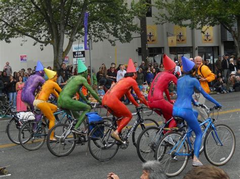 Naked Bike Riders At The Fremont Solstice Parade Fremont Solstice