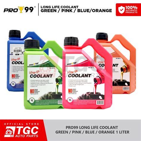 Pro 99 Long Life Radiator Coolant Green 1 Liter Green Pink Blue