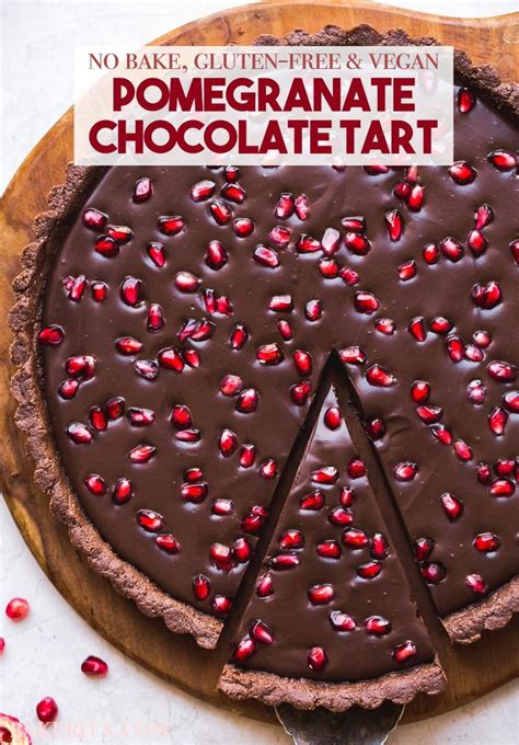 No Bake Chocolate Pomegranate Tart Gluten Free Paleo Vegan