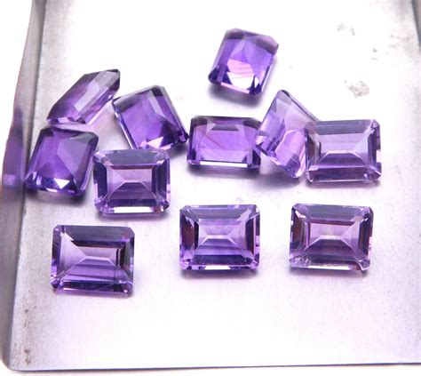 X Mm Natural Amethyst Octagon Cut Lot Loose Gemstone For Jewelry P