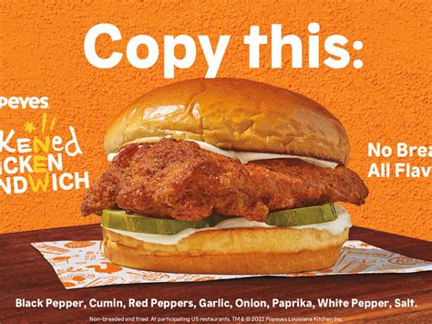Popeyes Blackened Chicken Sandwich Nutrition Facts