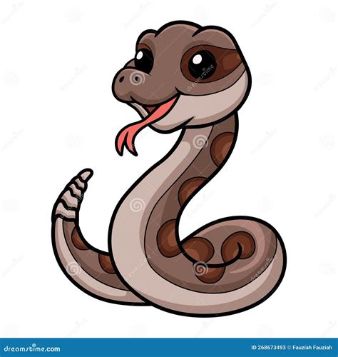 Cute Rattlesnake Cartoon On White Background Stock Vector