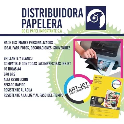 Papel Imantado Magnetico A4 Brillo X10 Hjs