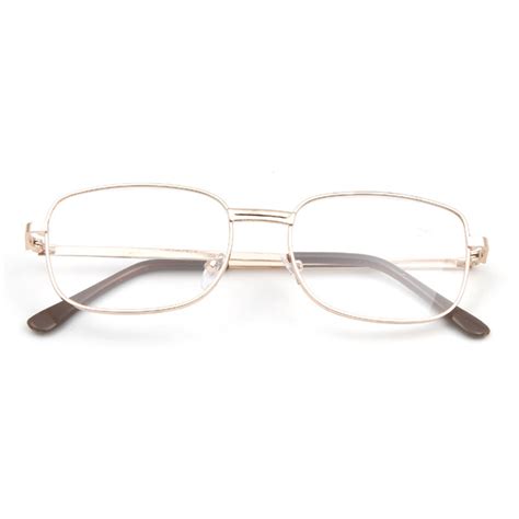 Fashion Lens Rimmed Men S Reading Glasses Gold Metal Frame Eyeglasses Eyewear Ebay