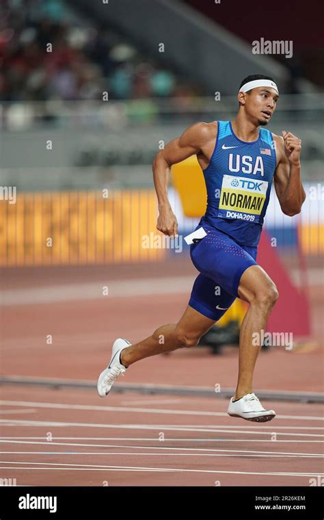 Michael Norman Running The M At The World Athletics