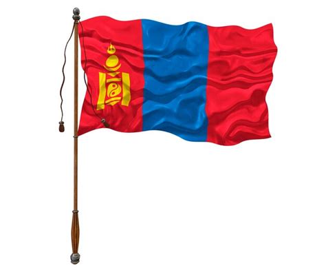 Fondo De La Bandera Nacional De Mongolia Con La Bandera De Mongolia