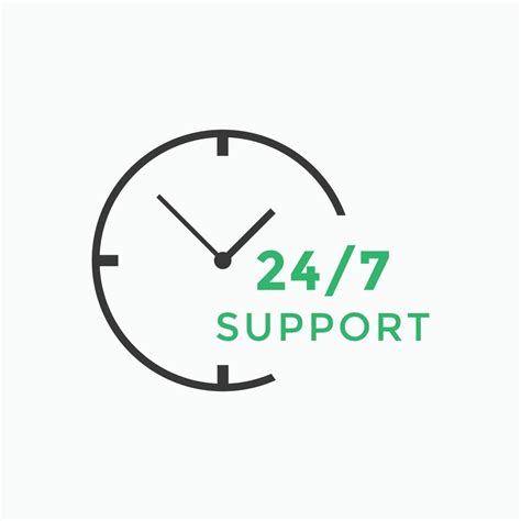 24 Hours Call Center Icon Vector 247 Support Icon Sign Button Call