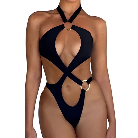 8QIDA Summer Womens Bikini Swimsuits The New 2024 Bikini Swimsuit Sexy Solid Color Hollow One