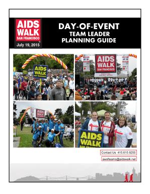 Fillable Online Sf Aidswalk Day Of Event AIDS Walk San Francisco