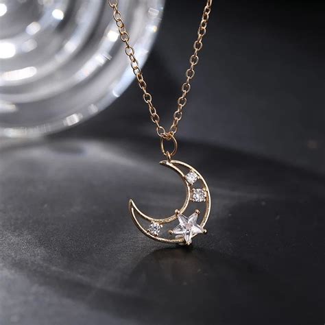 Celestial Sun Moon Star Necklace 2 Layer Gold Moon And Star Etsy