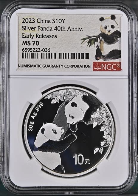 China Yuan G Silver Panda Ngc Ms Th Anniversary