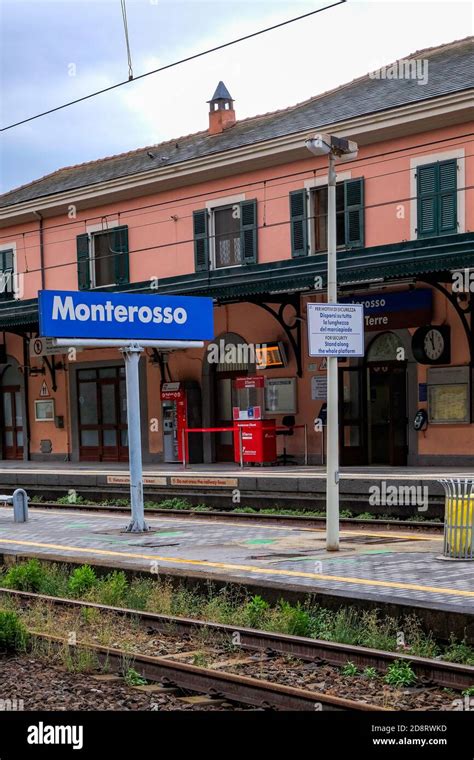 "Monterosso" Sign in the Train Station with Railway - Monterosso al ...