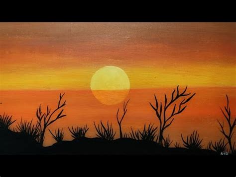 Rising Sun Acrylic Painting | Sun Rise Painting - YouTube