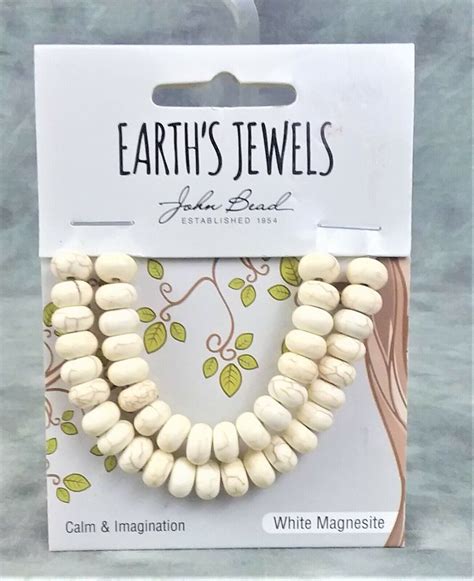 New Earth S Jewels John Bead X Mm White Magnesite Semi Precious