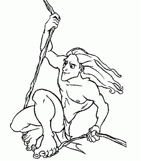 Tarzan Swings On Liana Coloring Page ColouringPages